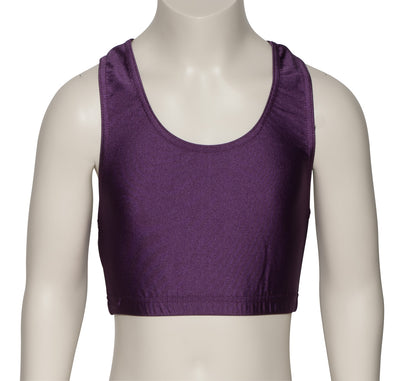 KCTN-5 Girls Shiny Nylon Lycra Racer Back Dance Fitness Gym Crop Top