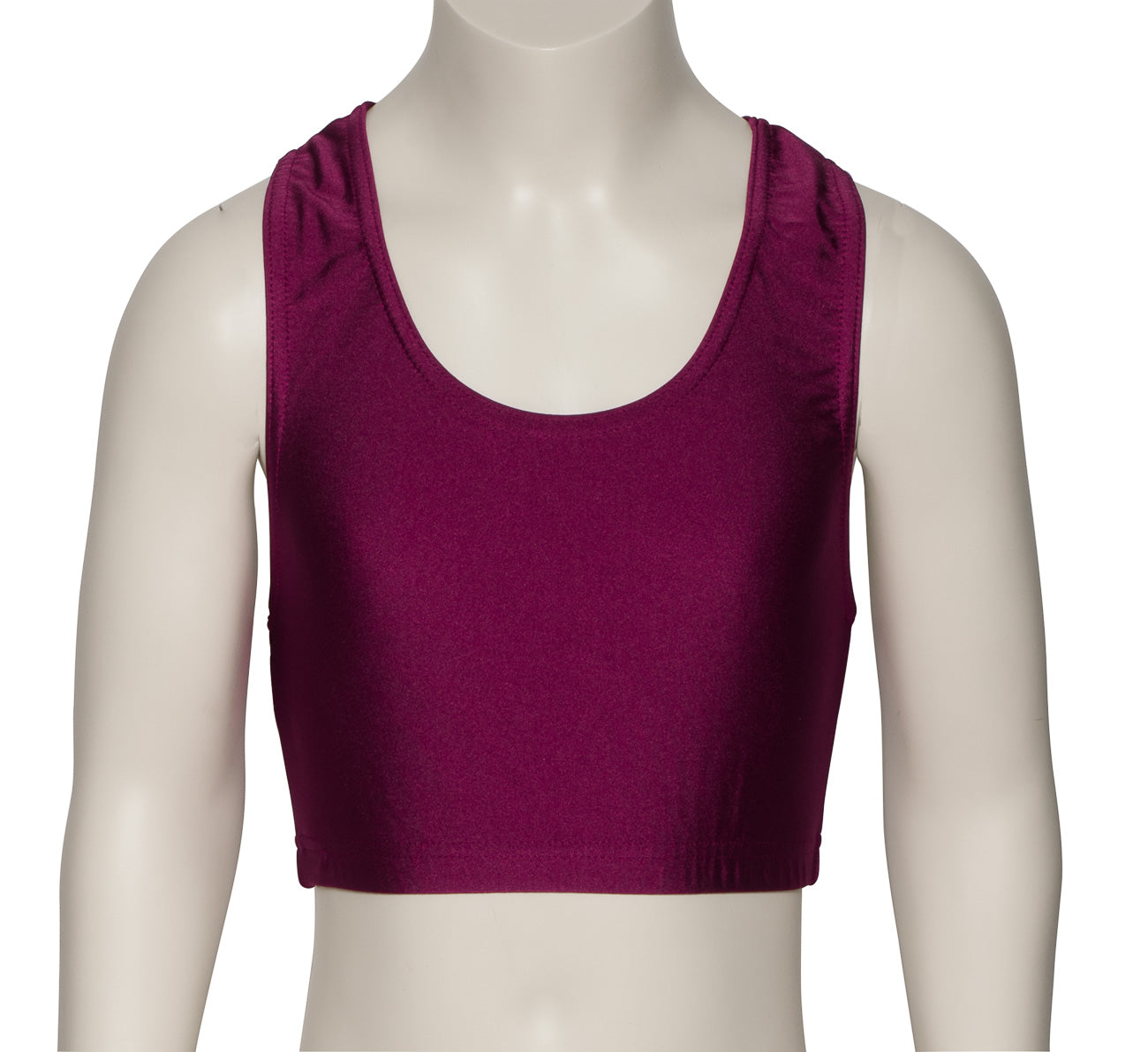 KCTN-5 Girls Shiny Nylon Lycra Racer Back Dance Fitness Gym Crop Top
