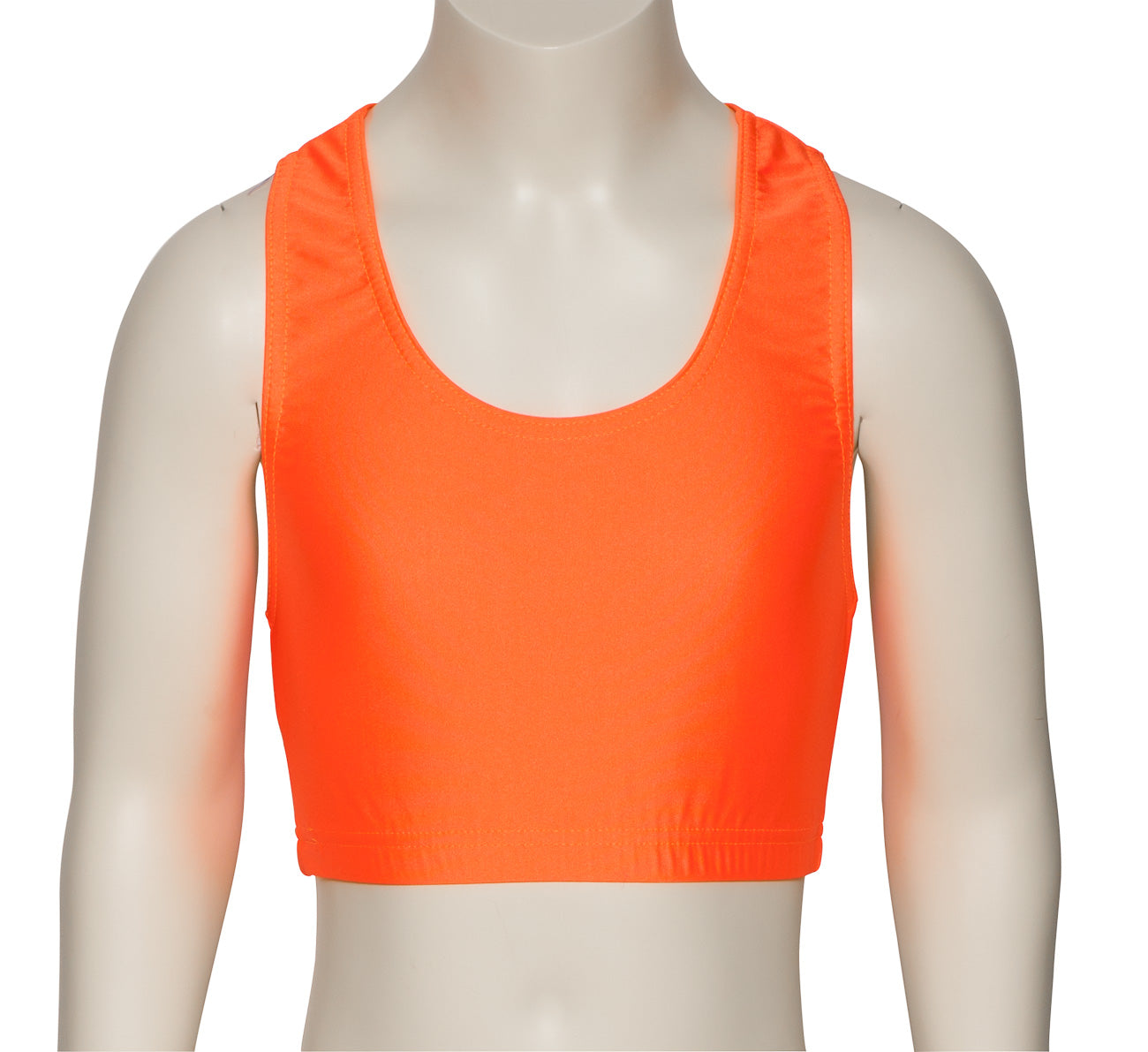 KCTN-5 Girls Shiny Nylon Lycra Racer Back Dance Fitness Gym Crop Top