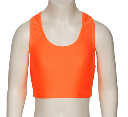 KCTN-5 Girls Shiny Nylon Lycra Racer Back Dance Fitness Gym Crop Top