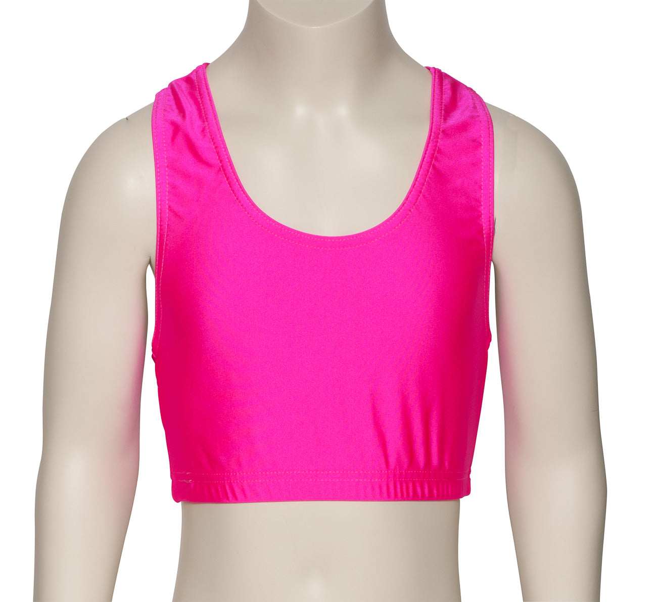 KCTN-5 Girls Shiny Nylon Lycra Racer Back Dance Fitness Gym Crop Top