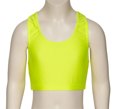 KCTN-5 Girls Shiny Nylon Lycra Racer Back Dance Fitness Gym Crop Top