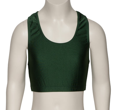 KCTN-5 Girls Shiny Nylon Lycra Racer Back Dance Fitness Gym Crop Top