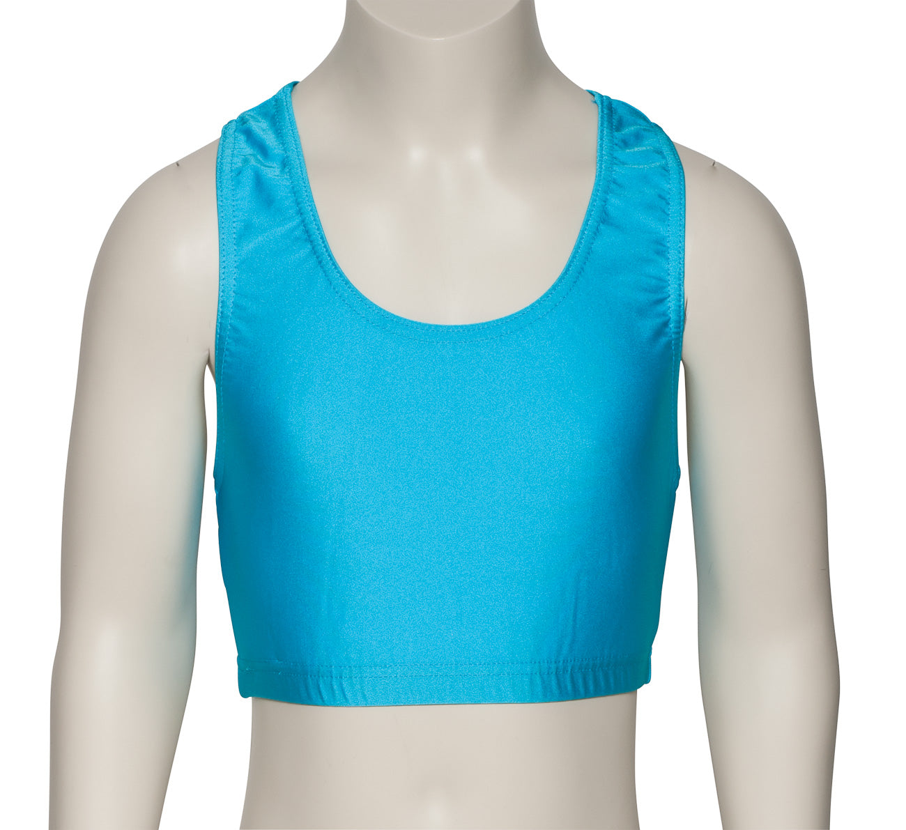 KCTN-5 Girls Shiny Nylon Lycra Racer Back Dance Fitness Gym Crop Top
