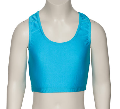 KCTN-5 Girls Shiny Nylon Lycra Racer Back Dance Fitness Gym Crop Top