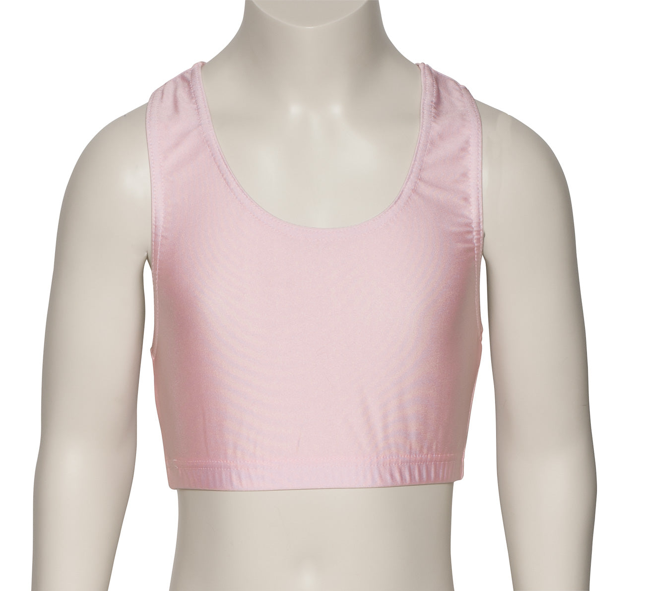 KCTN-5 Girls Shiny Nylon Lycra Racer Back Dance Fitness Gym Crop Top