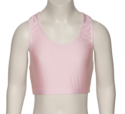 KCTN-5 Girls Shiny Nylon Lycra Racer Back Dance Fitness Gym Crop Top