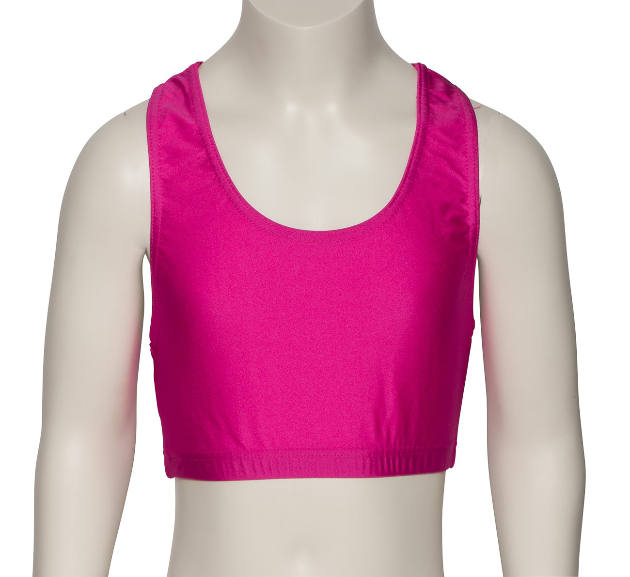 KCTN-5 Girls Shiny Nylon Lycra Racer Back Dance Fitness Gym Crop Top