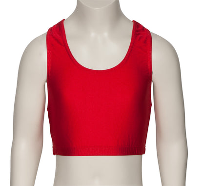 KCTN-5 Girls Shiny Nylon Lycra Racer Back Dance Fitness Gym Crop Top