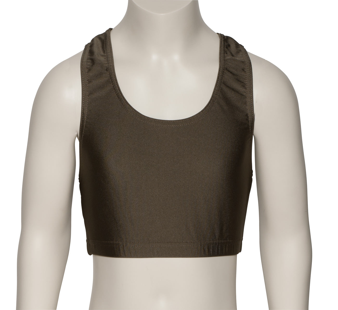 KCTN-5 Girls Shiny Nylon Lycra Racer Back Dance Fitness Gym Crop Top