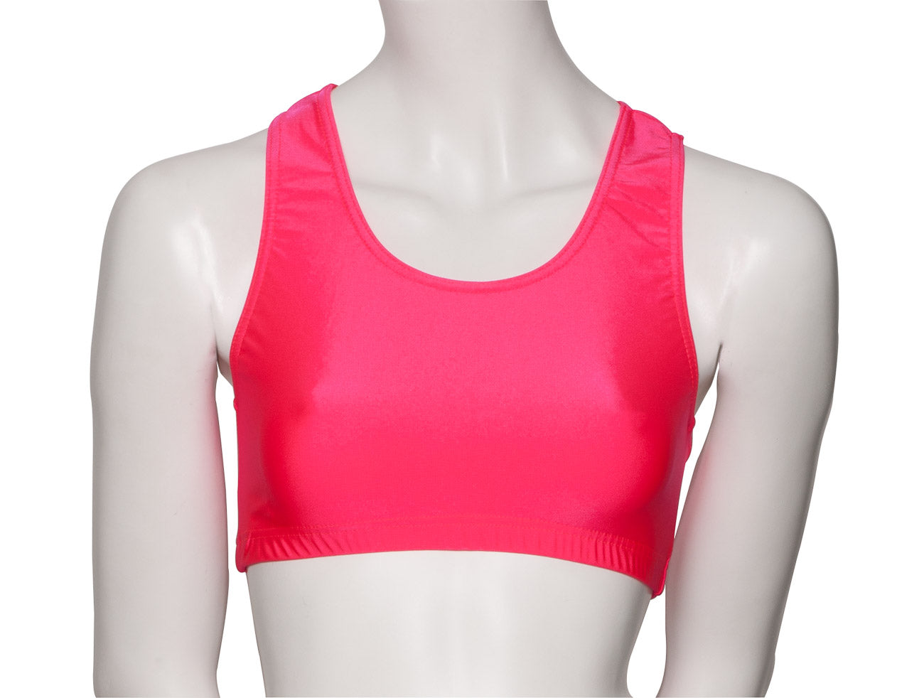 KCTN-5 Women's Shiny Nylon Lycra Racer Back Dance Fitness Gym Crop Top