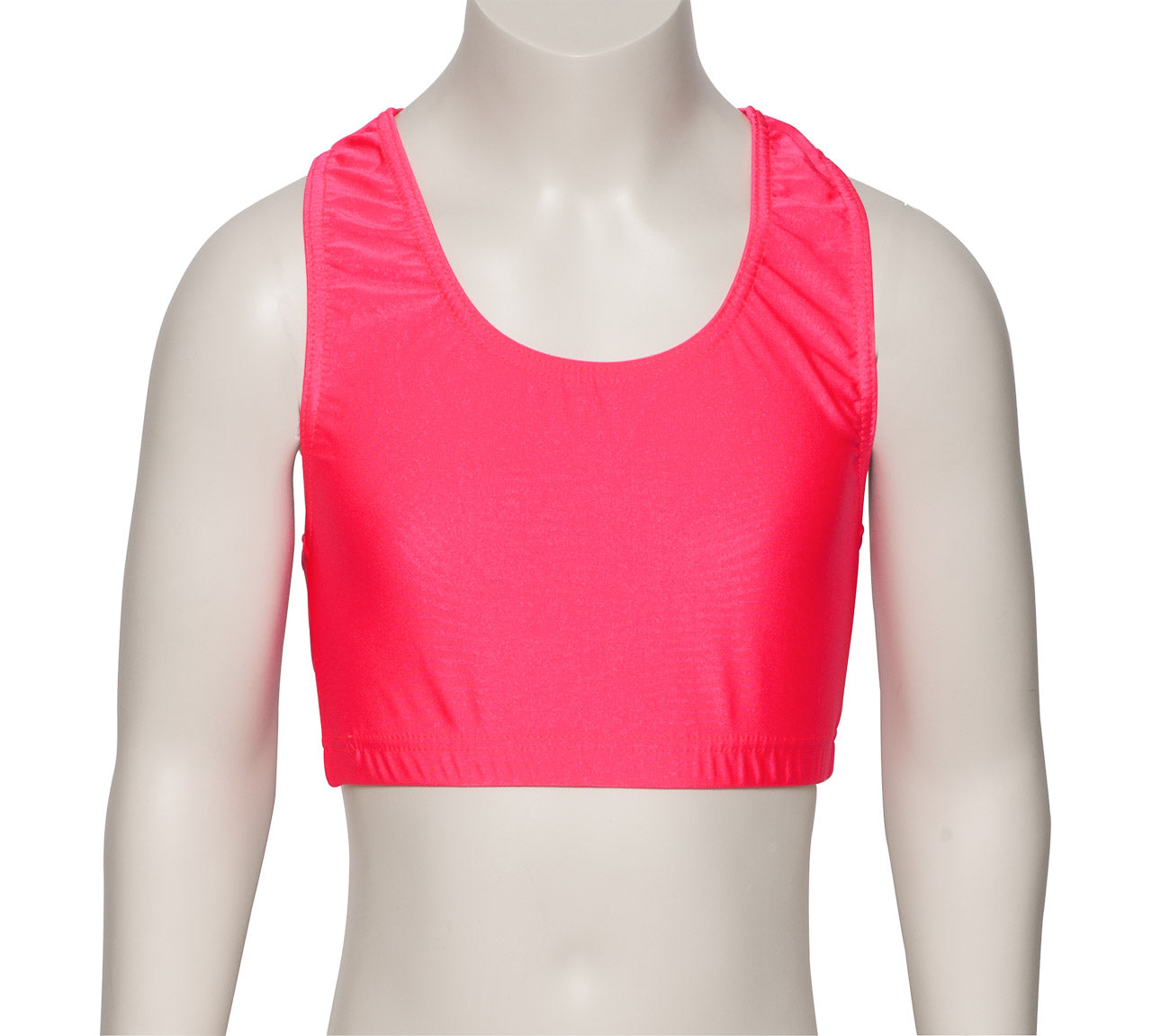 KCTN-5 Girls Shiny Nylon Lycra Racer Back Dance Fitness Gym Crop Top