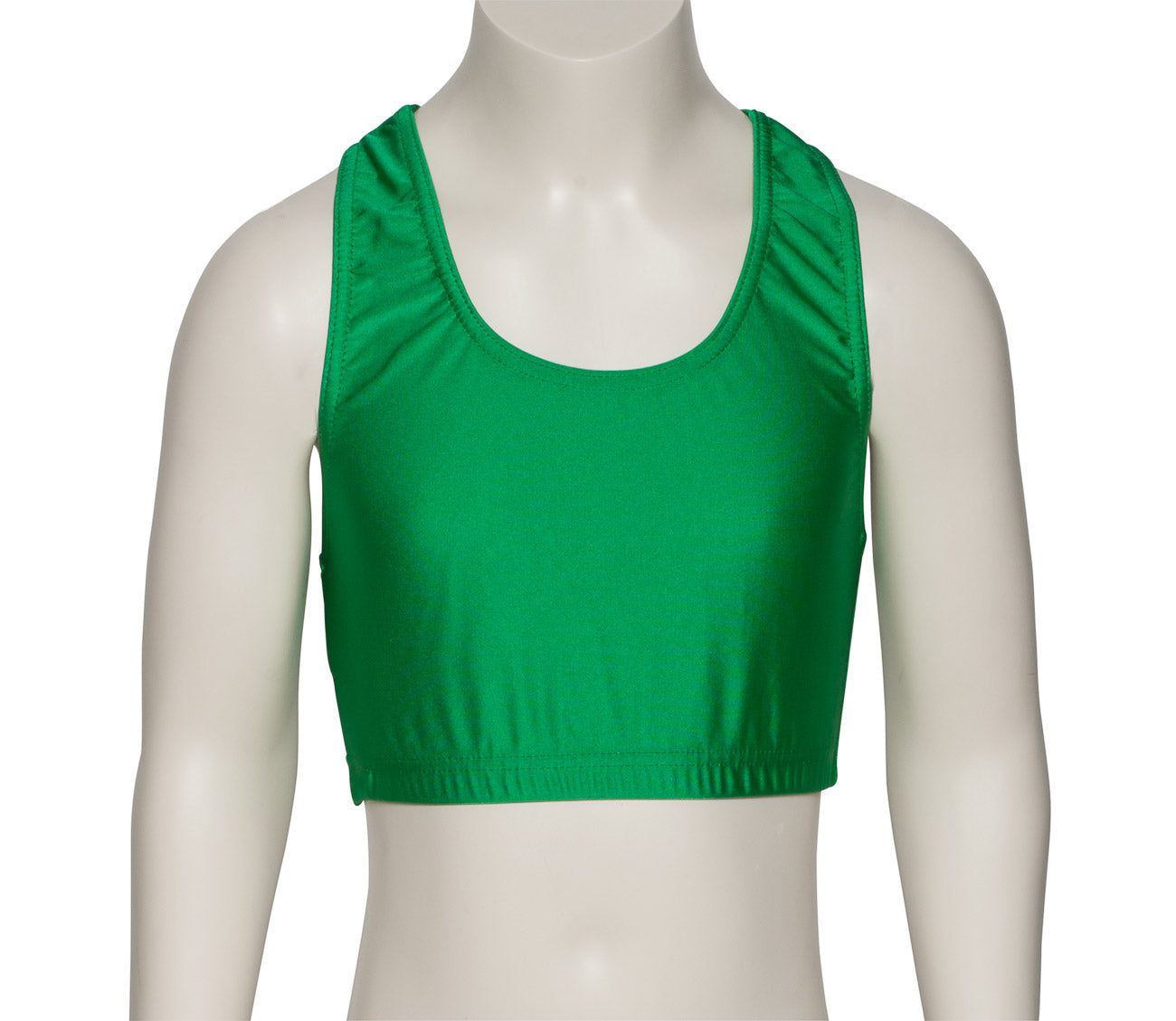 KCTN-5 Girls Shiny Nylon Lycra Racer Back Dance Fitness Gym Crop Top