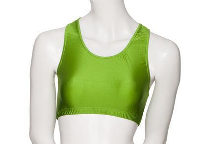 KCTN-5 Women's Shiny Nylon Lycra Racer Back Dance Fitness Gym Crop Top