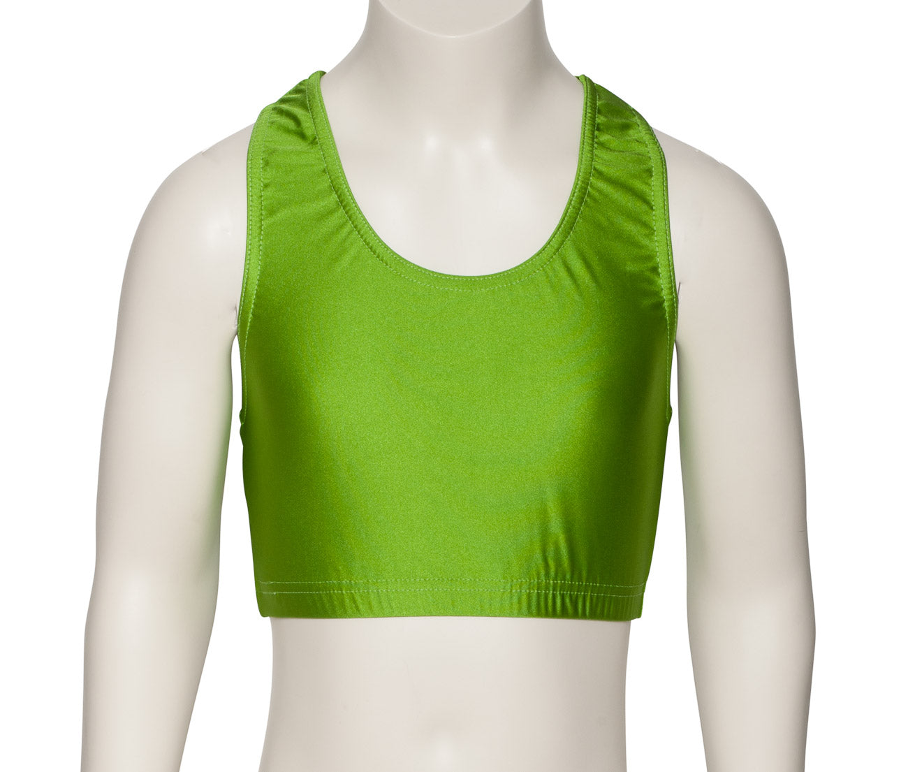 KCTN-5 Girls Shiny Nylon Lycra Racer Back Dance Fitness Gym Crop Top