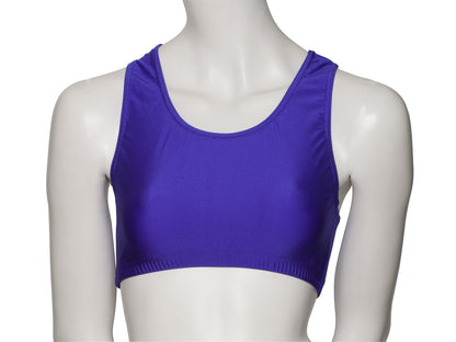 KCTN-5 Women's Shiny Nylon Lycra Racer Back Dance Fitness Gym Crop Top