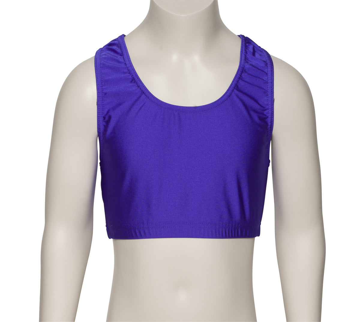 KCTN-5 Girls Shiny Nylon Lycra Racer Back Dance Fitness Gym Crop Top