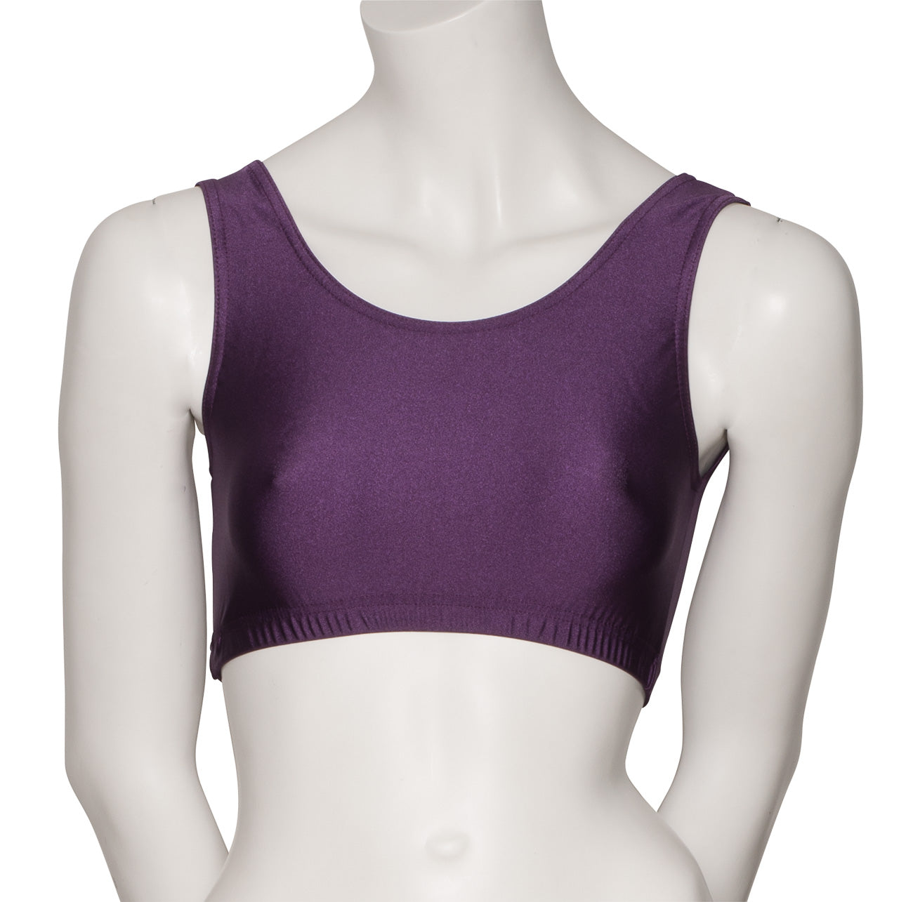 KCTN-6 Women's Shiny Nylon Lycra Tank Back Dance Fitness Gym Crop Top