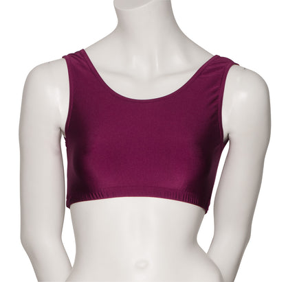 KCTN-6 Girls Shiny Nylon Lycra Tank Back Dance Fitness Gym Crop Top