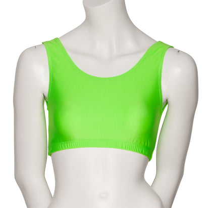 KCTN-6 Women's Shiny Nylon Lycra Tank Back Dance Fitness Gym Crop Top