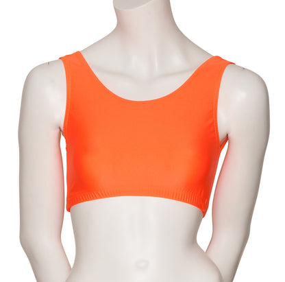 KCTN-6 Women's Shiny Nylon Lycra Tank Back Dance Fitness Gym Crop Top