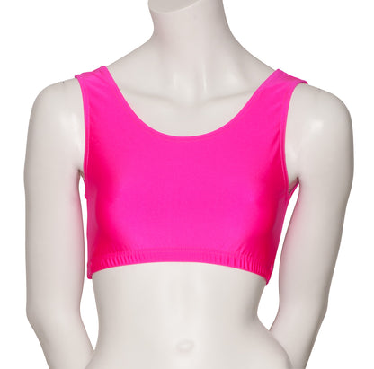 KCTN-6 Women's Shiny Nylon Lycra Tank Back Dance Fitness Gym Crop Top