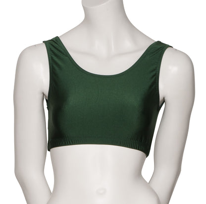 KCTN-6 Women's Shiny Nylon Lycra Tank Back Dance Fitness Gym Crop Top