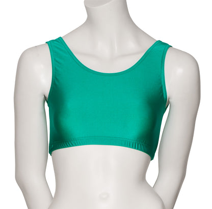 KCTN-6 Girls Shiny Nylon Lycra Tank Back Dance Fitness Gym Crop Top