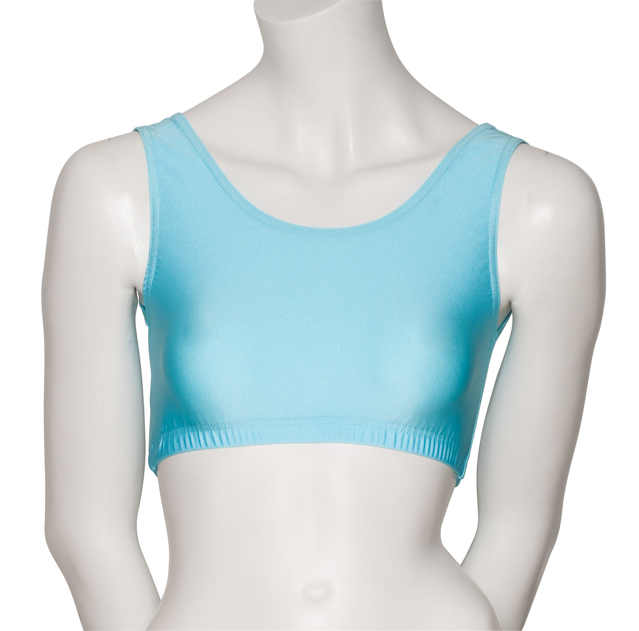 KCTN-6 Girls Shiny Nylon Lycra Tank Back Dance Fitness Gym Crop Top