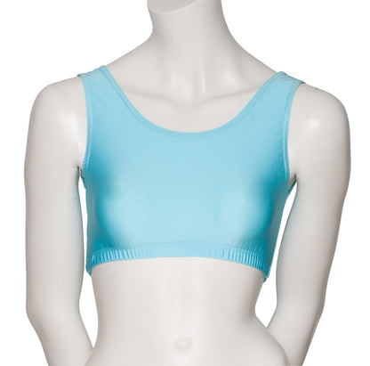 KCTN-6 Girls Shiny Nylon Lycra Tank Back Dance Fitness Gym Crop Top