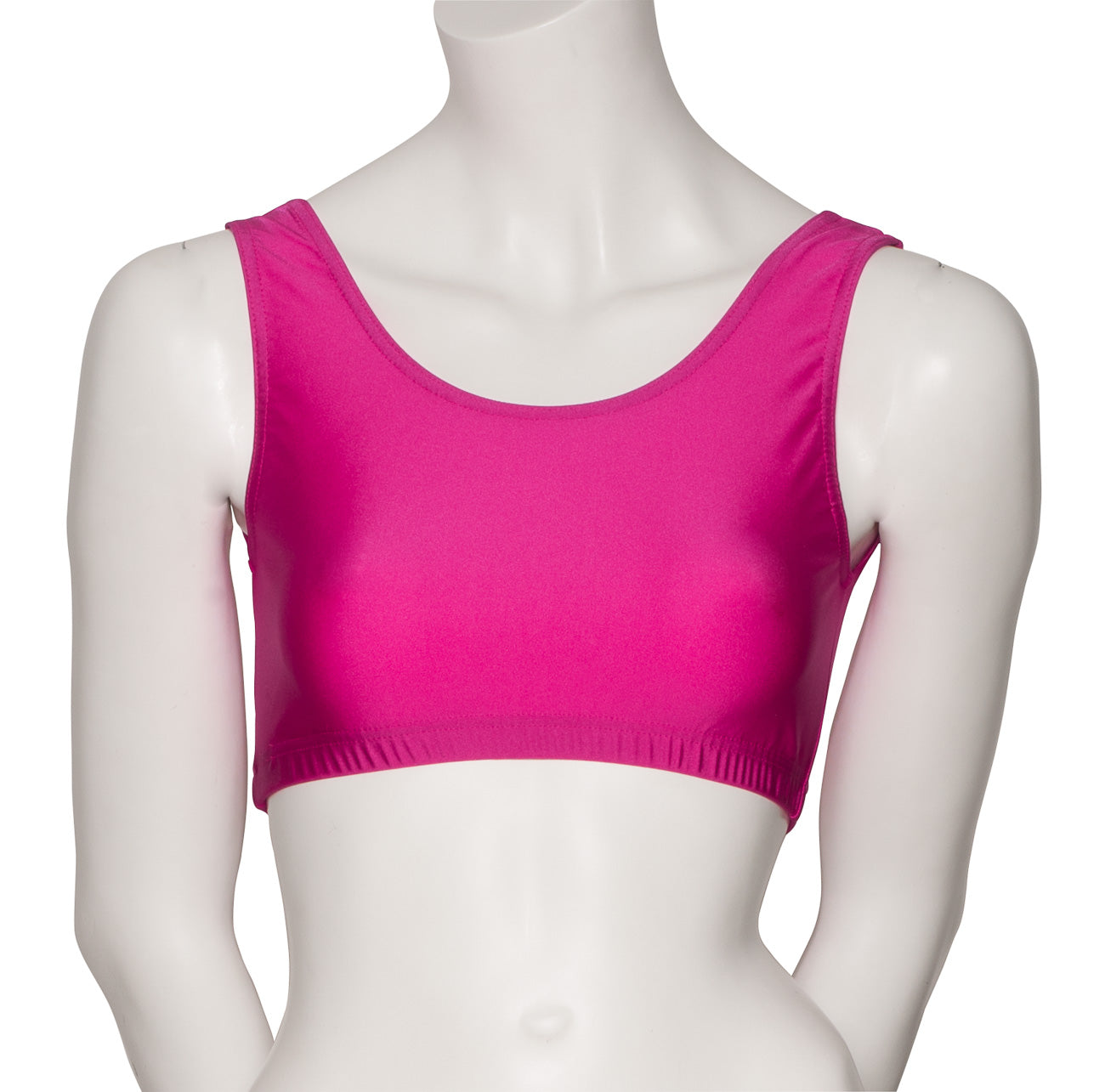 KCTN-6 Girls Shiny Nylon Lycra Tank Back Dance Fitness Gym Crop Top