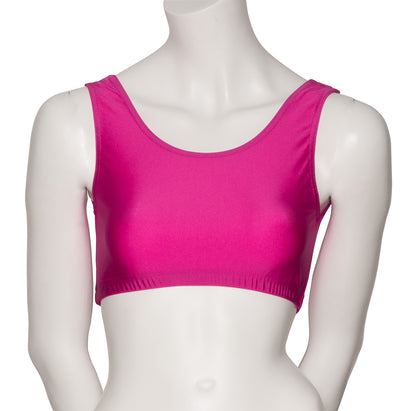 KCTN-6 Girls Shiny Nylon Lycra Tank Back Dance Fitness Gym Crop Top