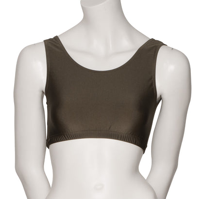 KCTN-6 Women's Shiny Nylon Lycra Tank Back Dance Fitness Gym Crop Top
