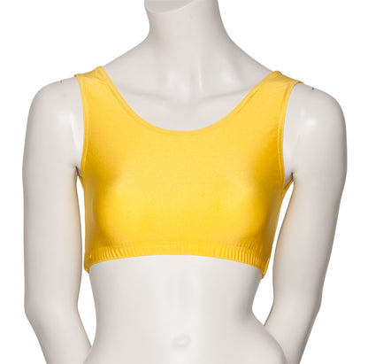 KCTN-6 Women's Shiny Nylon Lycra Tank Back Dance Fitness Gym Crop Top