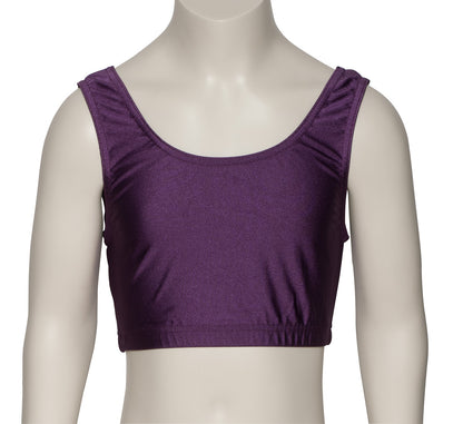 KCTN-6 Girls Shiny Nylon Lycra Tank Back Dance Fitness Gym Crop Top