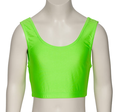 KCTN-6 Girls Shiny Nylon Lycra Tank Back Dance Fitness Gym Crop Top