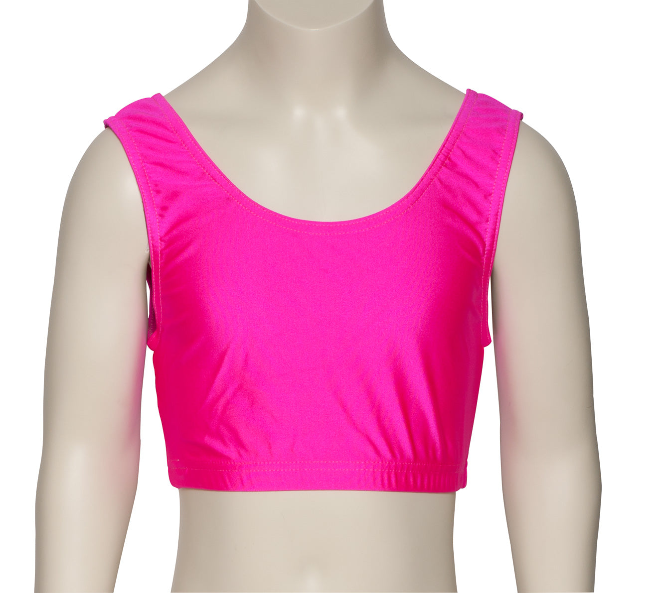 KCTN-6 Girls Shiny Nylon Lycra Tank Back Dance Fitness Gym Crop Top