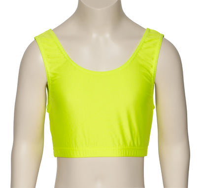 KCTN-6 Girls Shiny Nylon Lycra Tank Back Dance Fitness Gym Crop Top