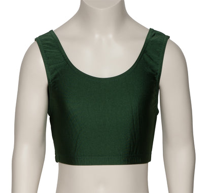 KCTN-6 Girls Shiny Nylon Lycra Tank Back Dance Fitness Gym Crop Top