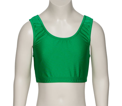 KCTN-6 Girls Shiny Nylon Lycra Tank Back Dance Fitness Gym Crop Top