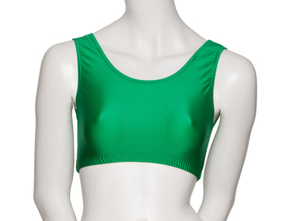 KCTN-6 Women's Shiny Nylon Lycra Tank Back Dance Fitness Gym Crop Top