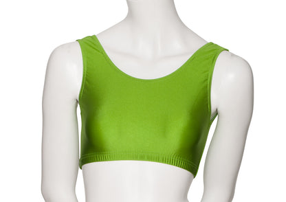 KCTN-6 Girls Shiny Nylon Lycra Tank Back Dance Fitness Gym Crop Top