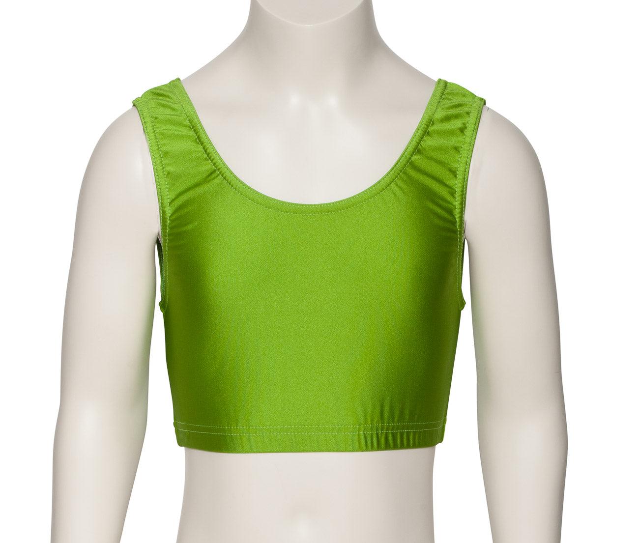 KCTN-6 Girls Shiny Nylon Lycra Tank Back Dance Fitness Gym Crop Top