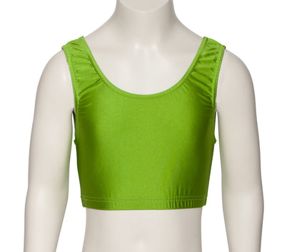 KCTN-6 Girls Shiny Nylon Lycra Tank Back Dance Fitness Gym Crop Top