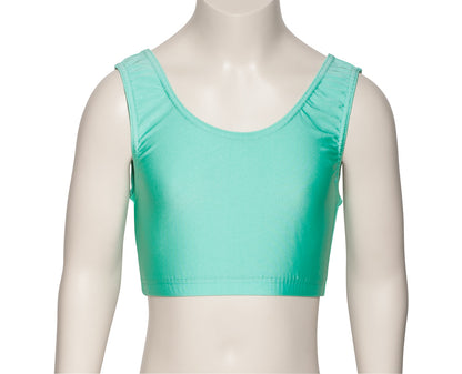 KCTN-6 Women's Shiny Nylon Lycra Tank Back Dance Fitness Gym Crop Top