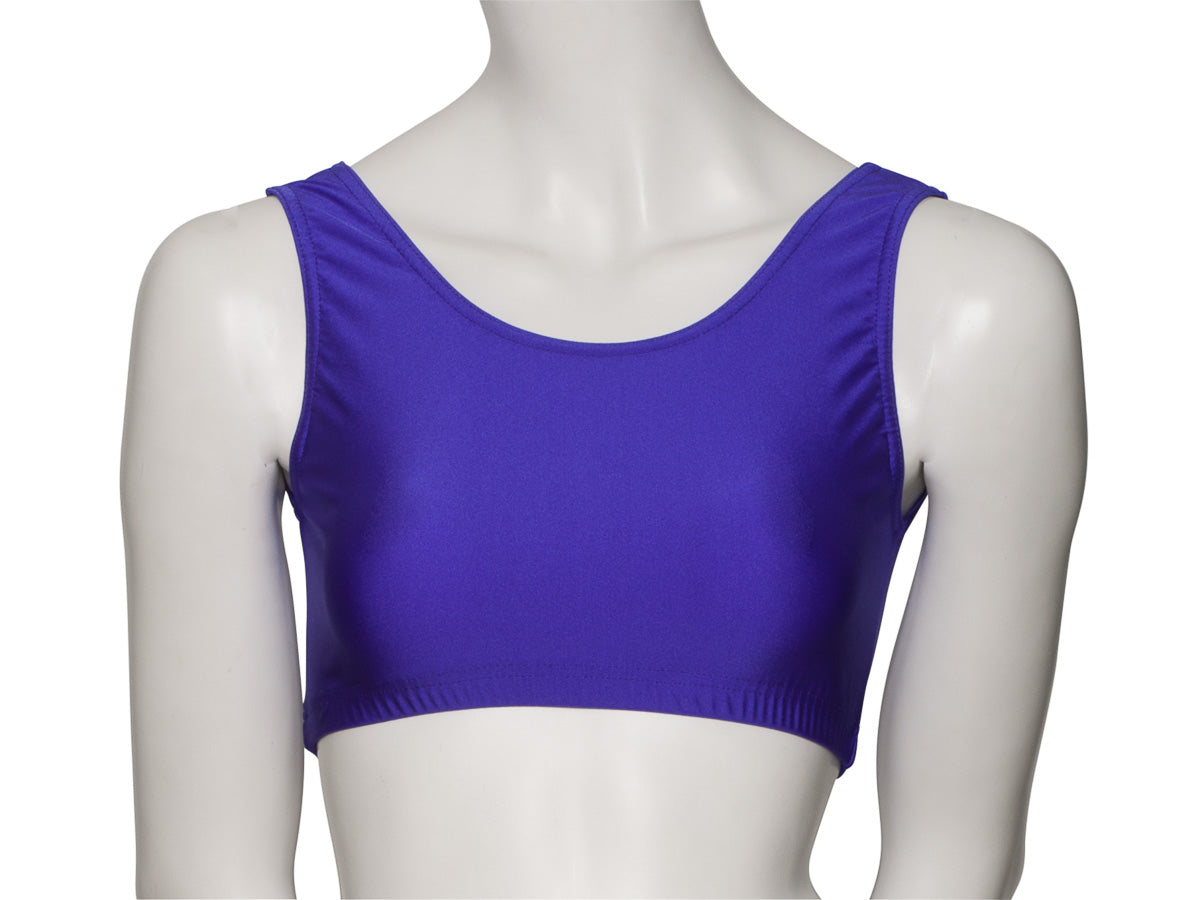 KCTN-6 Girls Shiny Nylon Lycra Tank Back Dance Fitness Gym Crop Top