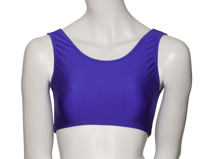 KCTN-6 Girls Shiny Nylon Lycra Tank Back Dance Fitness Gym Crop Top
