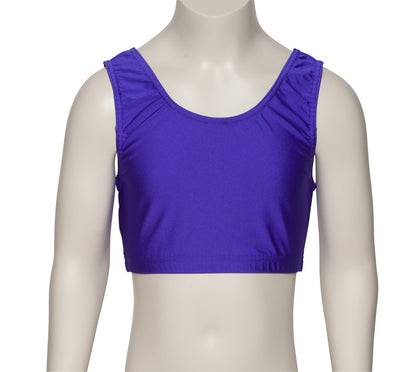 KCTN-6 Women's Shiny Nylon Lycra Tank Back Dance Fitness Gym Crop Top