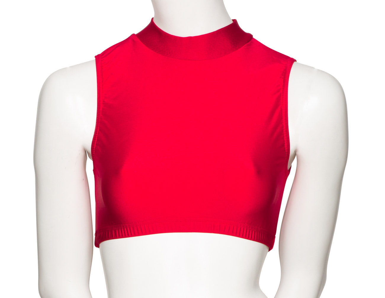KCTN-7 Women's Shiny Nylon Lycra High Neck Dance Fitness Gym Crop Top
