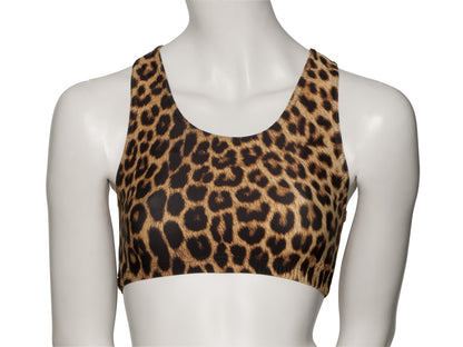 KCTP-5 All Colours and Sizes ANIMAL PRINT Racer Back Dance Fitness Gym Crop Top